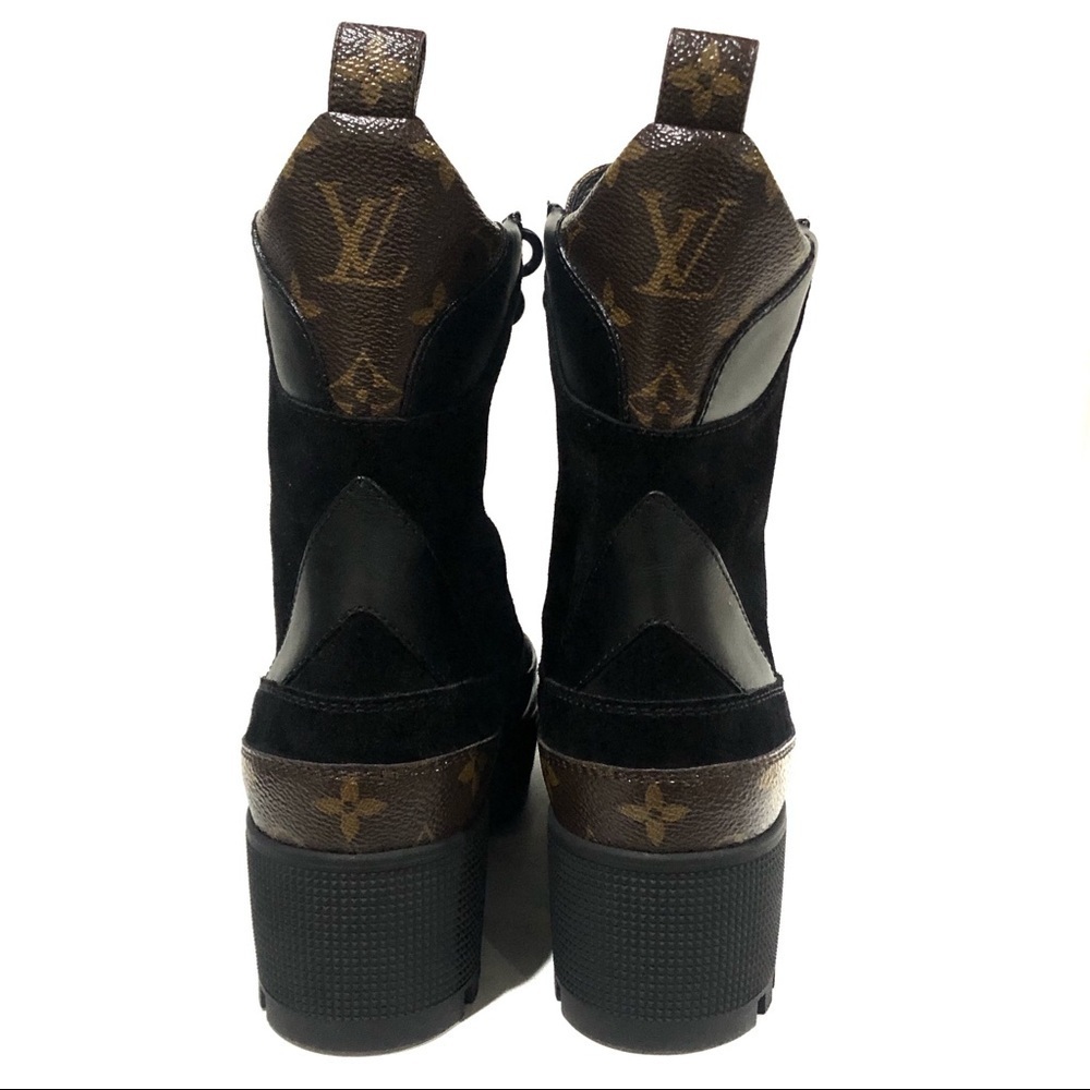 Authentic Louis Vuitton Laureate Leather Moto Combat Military Boots Booties 38 - Picture 8 of 15